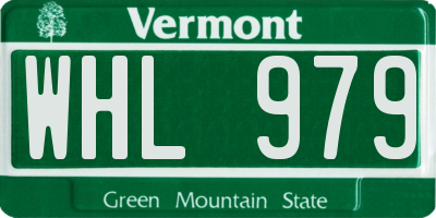 VT license plate WHL979