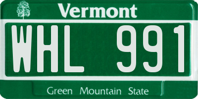 VT license plate WHL991