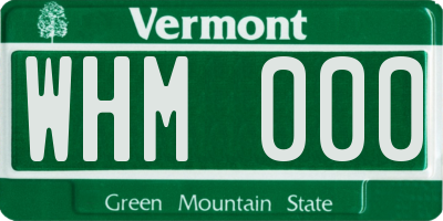 VT license plate WHM000