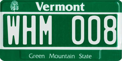 VT license plate WHM008