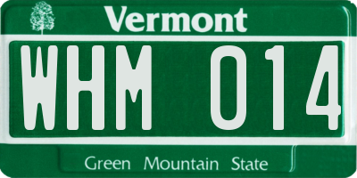 VT license plate WHM014
