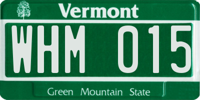 VT license plate WHM015