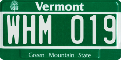 VT license plate WHM019