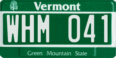 VT license plate WHM041