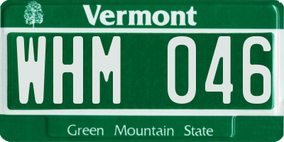 VT license plate WHM046
