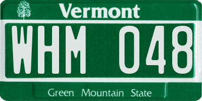 VT license plate WHM048