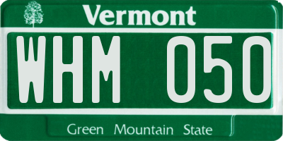 VT license plate WHM050