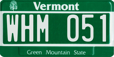 VT license plate WHM051