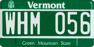 VT license plate WHM056