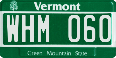 VT license plate WHM060