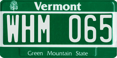 VT license plate WHM065