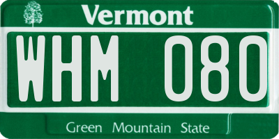 VT license plate WHM080