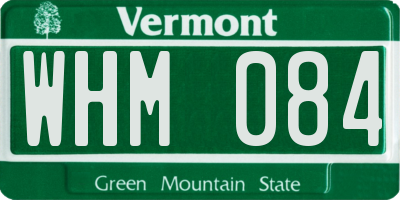 VT license plate WHM084