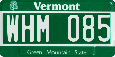 VT license plate WHM085