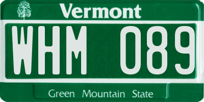 VT license plate WHM089