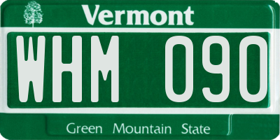 VT license plate WHM090