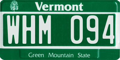 VT license plate WHM094