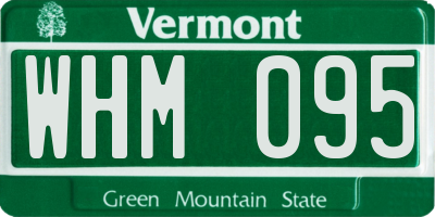 VT license plate WHM095