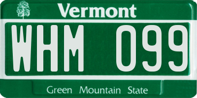 VT license plate WHM099