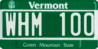 VT license plate WHM100