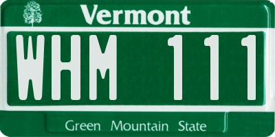 VT license plate WHM111