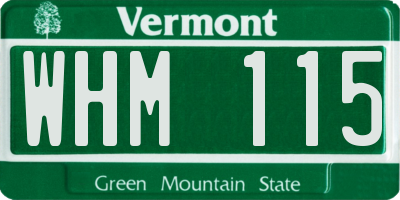 VT license plate WHM115