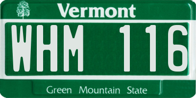 VT license plate WHM116