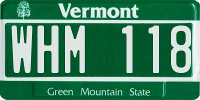 VT license plate WHM118