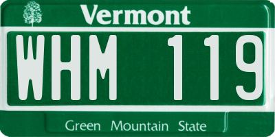VT license plate WHM119
