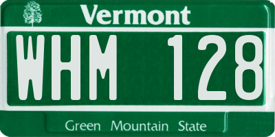 VT license plate WHM128