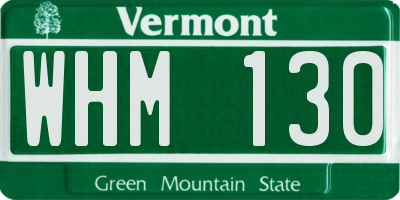 VT license plate WHM130