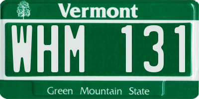 VT license plate WHM131