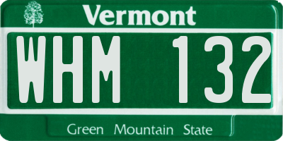 VT license plate WHM132