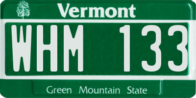 VT license plate WHM133