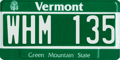 VT license plate WHM135