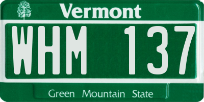VT license plate WHM137