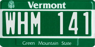 VT license plate WHM141
