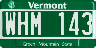 VT license plate WHM143