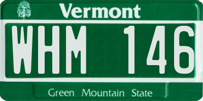 VT license plate WHM146