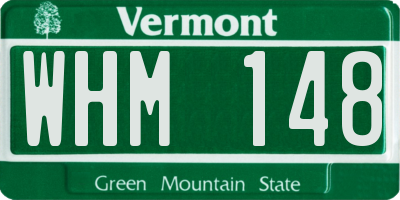 VT license plate WHM148