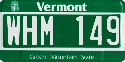 VT license plate WHM149