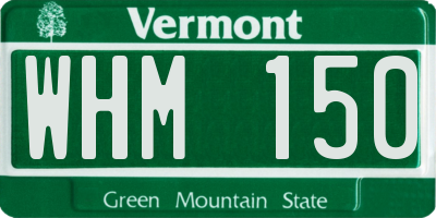 VT license plate WHM150