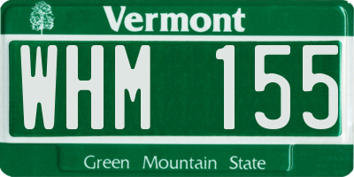 VT license plate WHM155