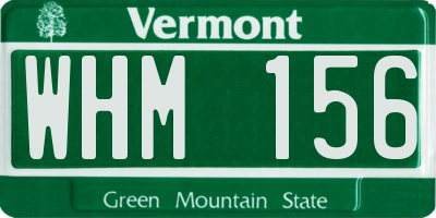 VT license plate WHM156