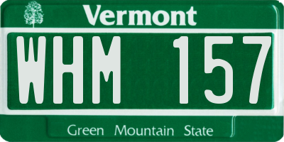 VT license plate WHM157