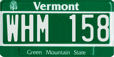 VT license plate WHM158