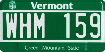 VT license plate WHM159