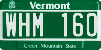 VT license plate WHM160