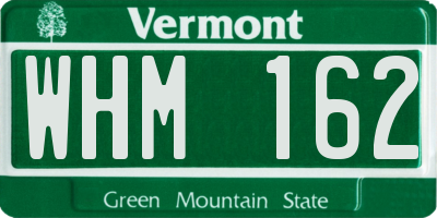 VT license plate WHM162