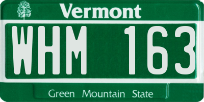 VT license plate WHM163